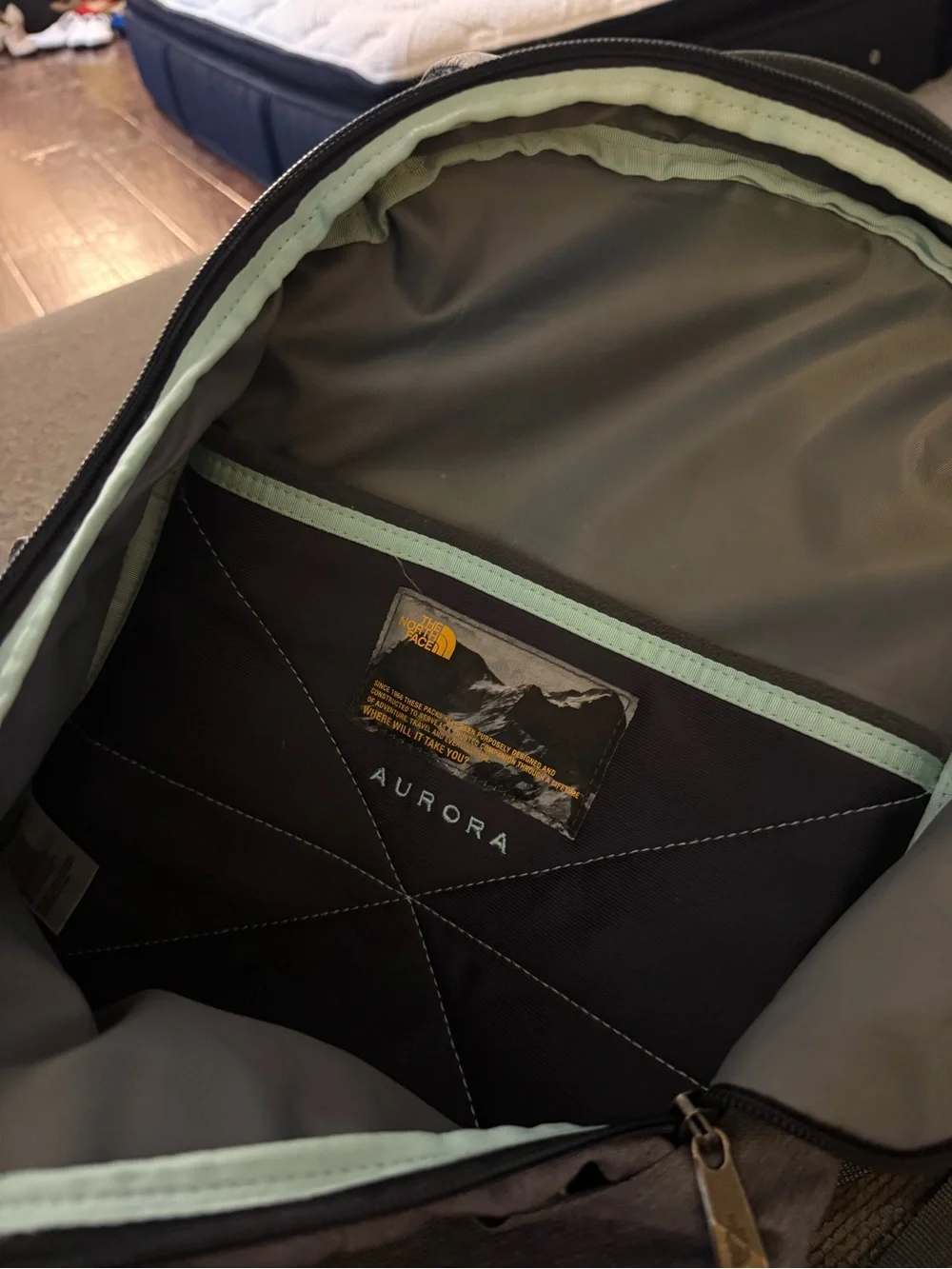 The North Face Gray and Black Backpack